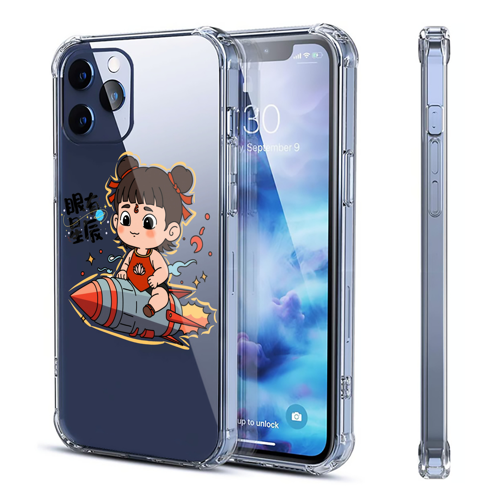 （画像用） Ne Zha 2 ナタ 魔童の大暴れ 【iPhone 12シリーズ対応】透明スマホケース（クリアソフトケース）